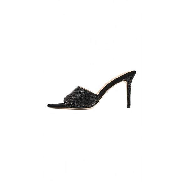 NEW L'AGENCE women's lolita peep toe heel sandal in black suede